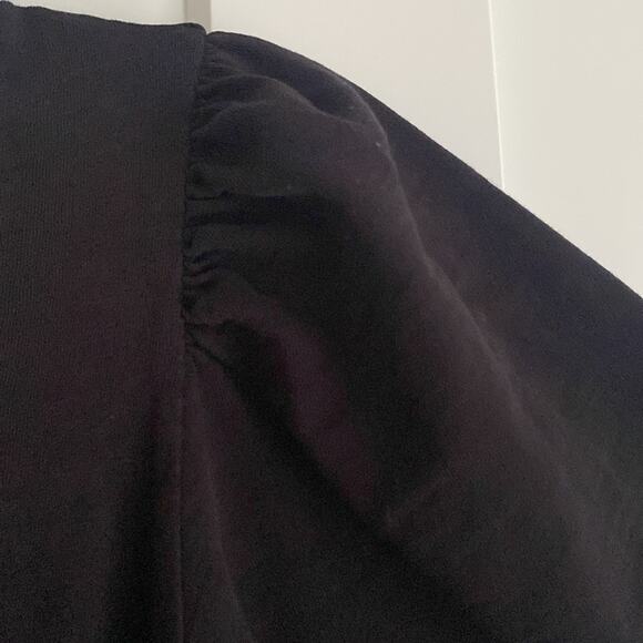 Nation LTD Mallory T-shirt flutter sleeve mini dress in jet black sz S - Picture 7 of 9